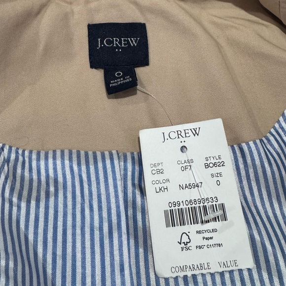 NWT J.Crew Women Khaki Trench Coat Size Small - Picture 3 of 7